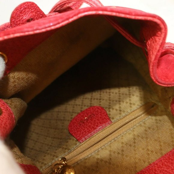 authentic Gucci BackPack Bag Reds Leather - Picture 8 of 9
